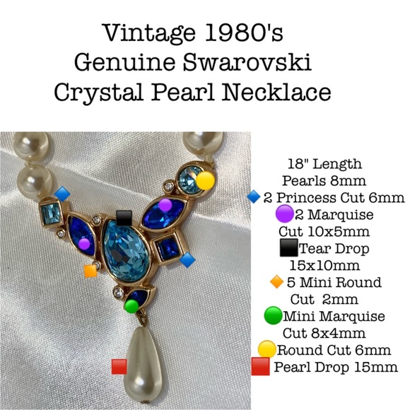 80s Swarovski Crystal Pearl BIB Statement Necklace - Picture 9 of 10